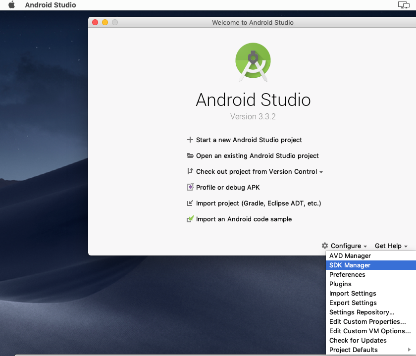 android studio emulator path mac